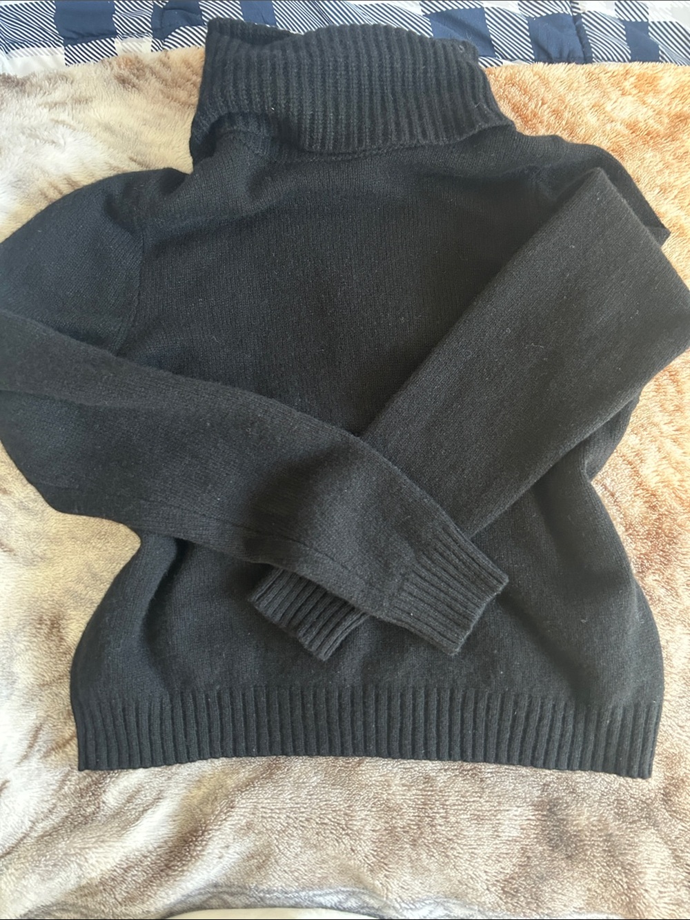 Madewell Black Recycled Cashmere Merino Wool Knit Turtleneck